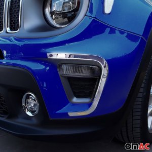 Jeep Renegade Fog Light Frame Cover - Omac - Gloss Silver - 2019-2024